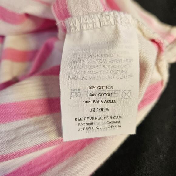 J. Crew Pink and White Striped Long Sleeve Shirt Size M Nautical Preppy Coastal - Picture 5 of 8